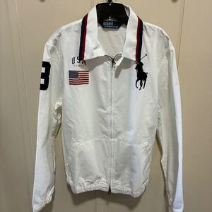 Vintage Polo Ralph Lauren 90’s Big Pony American Flag Bomber Jacket MLarge